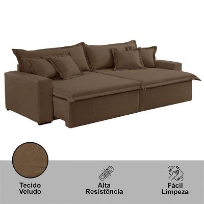 Sofá Montreal Veludo 2 Módulos De 90cm B25cm Meu Sofá Online B016 Veludo Marrom