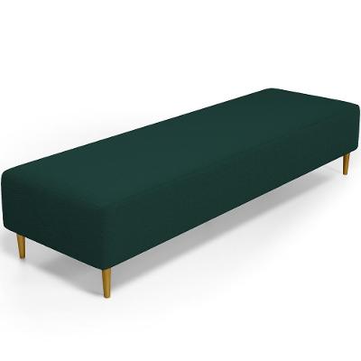 Kit 02 Puffs Decorativo Bali W01 Pés Palito 190x60cm Bouclê Verde - Lyam Decor