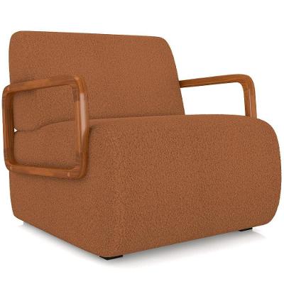 Poltrona Decorativa Orgânica Bruxelas K01 Bouclê Terracota - Lyam Decor