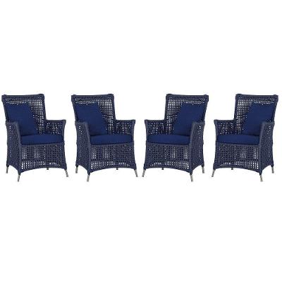 4 Poltronas Igapó Alumínio Pintura Fendi Corda Náutica E10 Azul