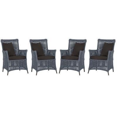 4 Poltronas Igapó Alumínio Pintura Marrom Corda Náutica E9 Prata