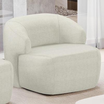 Poltrona Decorativa Fixa Orgânica Living Barolo L06 Linho Cru