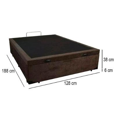 Cama Box Baú Viúva Sereneprime Suede Marrom 44x128x188
