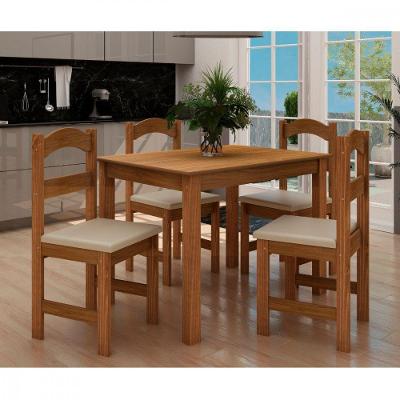 Mesa Arauna Com 4 Cadeiras Primavera Freijo-bege