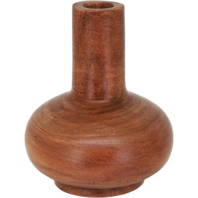 Vaso Decorativo Enfeite Casa Madeira 16x13x13cm Natural