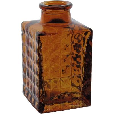 Vaso Decorativo Enfeite Casa Garrafa Home&co Vidro 9x5x5cm âmbar