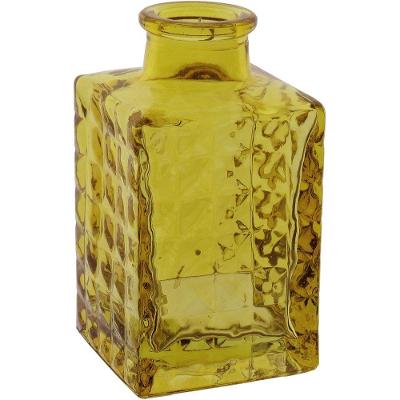 Vaso Decorativo Enfeite Casa Garrafa Home&co Vidro 9x5x5cm Amarelo