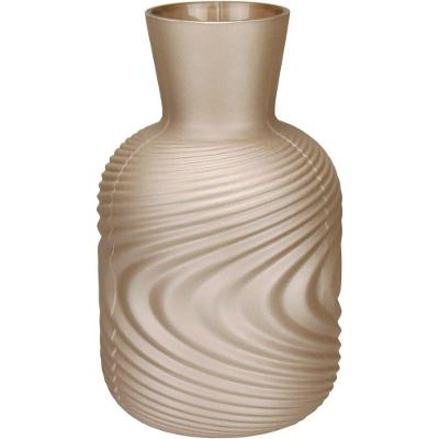 Vaso Decorativo Enfiete Casa Aparador Garrafa Home&co Vidro 25x14x14cm Dourado