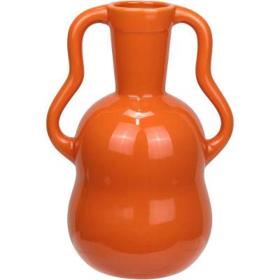 Vaso Decorativo Enfeite Casa Home&co Cerâmica 25x17x17cm Laranja
