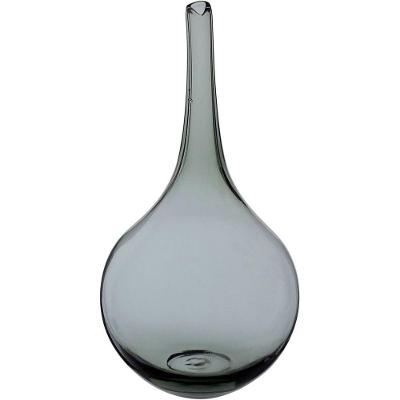 Vaso Decorativo Enfeite Casa Garrafa Home&co Vidro 33x17x17cm Fume