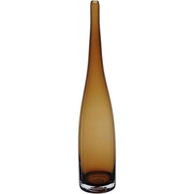 Vaso Decorativo Enfeite Casa Garrafa Home&co Vidro 41x8x8cm âmbar