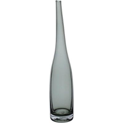 Vaso Decorativo Enfeite Casa Garrafa Home&co Vidro 41x8x8cm Fume