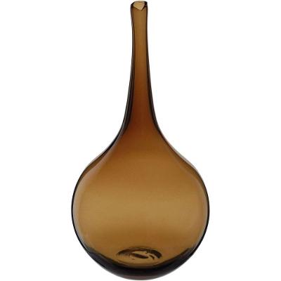 Vaso Decorativo Enfeite Casa Garrafa Home&co Vidro 33x17x17cm âmbar