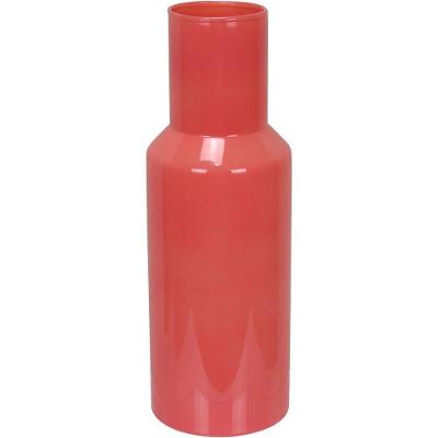 Vaso Decorativo Enfeite Casa Garrafa Home&co Vidro 26x9x9cm Laranja