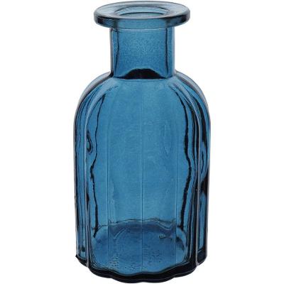 Vaso Decorativo Enfeite Casa Garrafa Home&co Vidro 14x7x7cm Azul