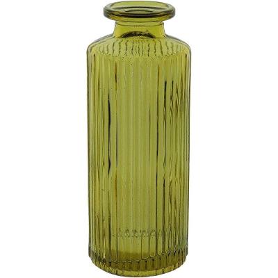 Vaso Decorativo Enfeite Casa Garrafa Home&co Vidro 13x5x5cm Amarelo