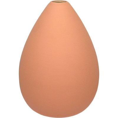Vaso Decorativo Enfiete Casa Aparador Home&co Cerâmica 21x16x16cm Pêssego
