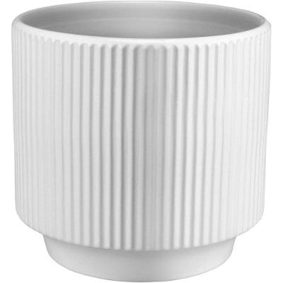 Cachepô Vaso Decorativo Planta Redondo Home&co Cerâmica 12x13x13cm Gelo
