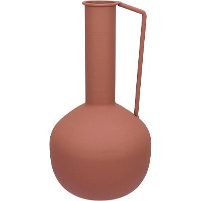 Vaso Decorativo Enfiete Casa Aparador Garrafa Home&co Metal 26x13x13cm Rosa