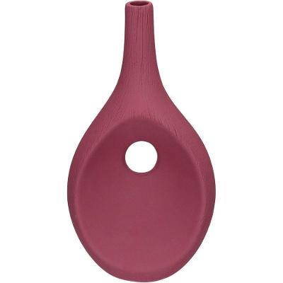Vaso Decorativo Enfeite Casa Aparador Garrafa Home&co Cerâmica 31x16x11cm Terracota