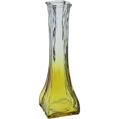 Vaso Decorativo Enfeite Casa Floreiro Home&co Vidro 20x6x6cm Amarelo
