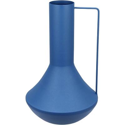 Vaso Decorativo Enfeite Casa Aparador Garrafa Home&co Metal 35x21x21cm Azul