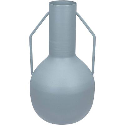 Vaso Decorativo Enfeite Casa Aparador Garrafa Home&co Metal 20x11x11cm Cinza
