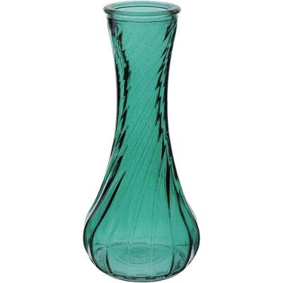Vaso Decorativo Enfeite Casa Garrafa Home&co Vidro 15x7x7cm Turquesa