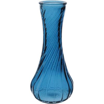 Vaso Decorativo Enfeite Casa Garrafa Home&co Vidro 15x7x7cm Azul