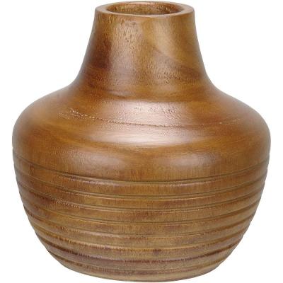 Vaso Decorativo Enfeite Casa Aparador Home&co Madeira 15x15x15cm Natural