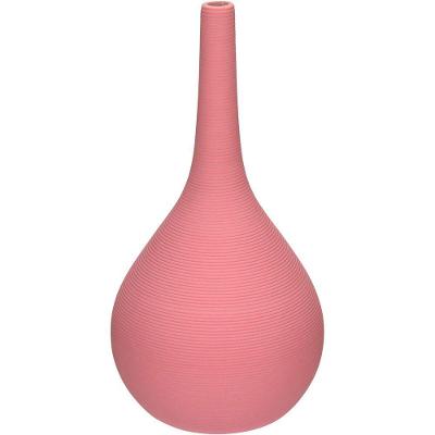 Vaso Decorativo Enfiete Casa Aparador Garrafa Home&co Cerâmica 29x15x15cm Rosa