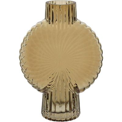 Vaso Decorativo Enfeite Casa Caracol Home&co Vidro 24x17x6cm âmbar