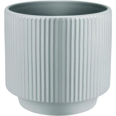 Cachepô Vaso Decorativo Planta Redondo Home&co Cerâmica 12x13x13cm Cinza