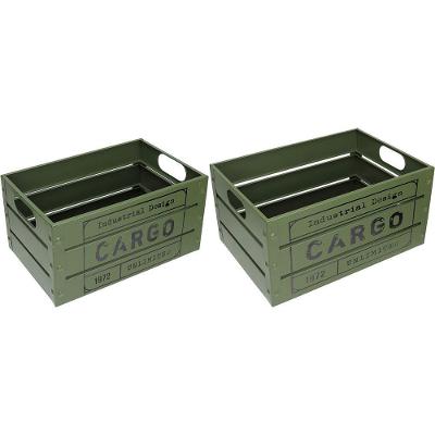 Jogo 2 Caixa Organizadora Decorativa Home&co Metal Verde
