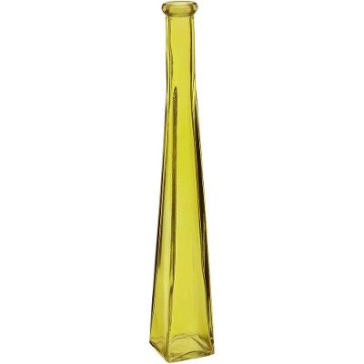 Vaso Decorativo Enfeite Casa Floreiro Home&co Vidro 30x5x5cm Amarelo
