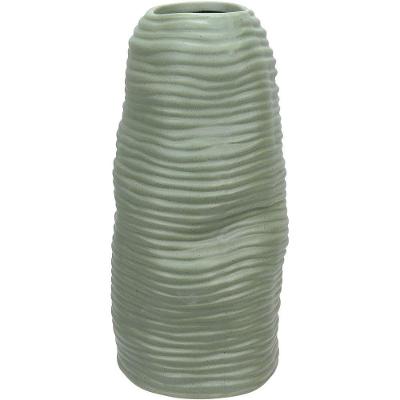 Vaso Decorativo Enfeite Casa Home&co Cerâmica 26x13x13cm Verde