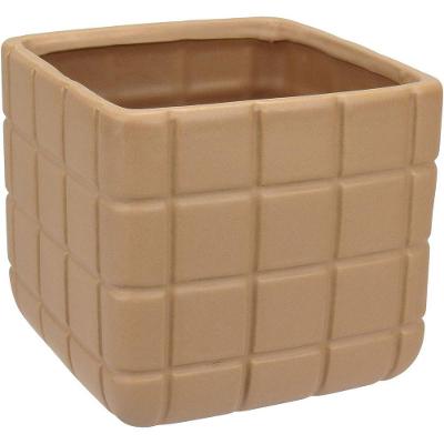 Vaso Decorativo Enfeite Casa Aparador Home&co Cerâmica 13x15x15cm Nude