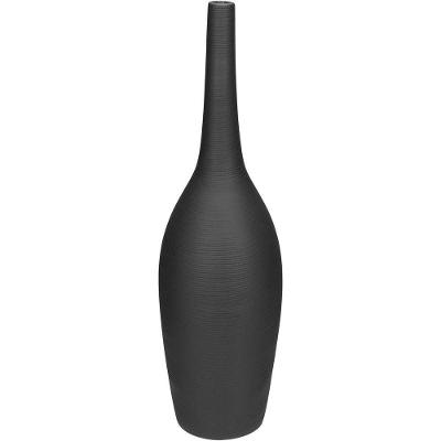 Vaso Decorativo Enfeite Casa Aparador Garrafa Home&co Cerâmica 42x12x12cm Marrom