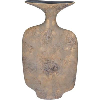 Vaso Decorativo Enfeite Casa Aparador Garrafa Home&co Cerâmica 31x18x8cm Bege