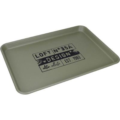 Bandeja Decorativa Para Servir Home&co Metal 3x51x36cm Cinza