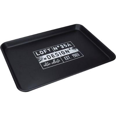 Bandeja Decorativa Para Servir Home&co Metal 3x51x36cm Preto