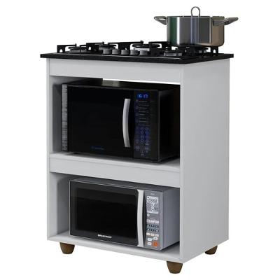 Balcão Para Cooktop 4 Bocas Turim Kaiki Móveis Branco