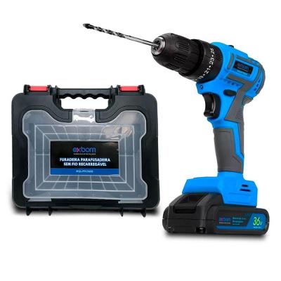 Furadeira E Parafusadeira 2 Em 1 36v 2 Baterias Recarregável