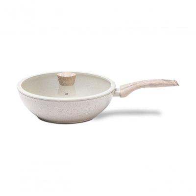 Wok Com Tampa Brinox Antiaderente Ceramic Life Sirius 28 Cm 3,4 L Com Indução Vanilla Vanilla
