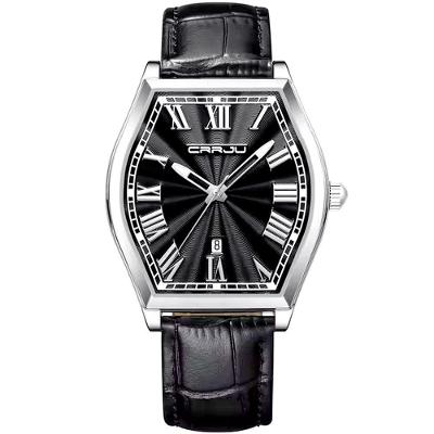 Relogio Analógico Masculino De Quartzo Design Criativo Tonneau à Prova D'água Preto