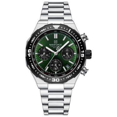 Relógio De Quartzo Masculino Com Pulseira De Aço Inoxidável Esportivo Impermeável Verde