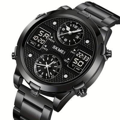 Relógio De Pulso Masculino Fashion Skmei Com Pulseira De Aço Preto