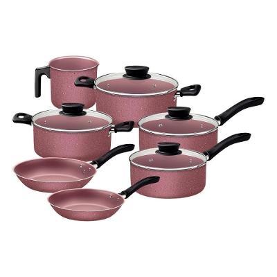 Jogo De Panelas 7 Peças Linz Cores Antiaderente Tramontina Rosa