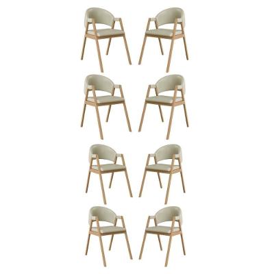 Kit 8 Cadeiras Para Mesa De Jantar Moderna Courino Balaqui Bege