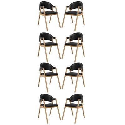 Kit 8 Cadeiras Mesa Jantar Suellen Versátil Reforçada Corino Preto